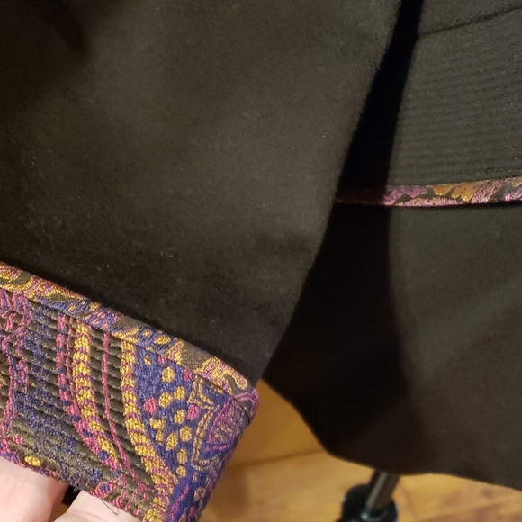 Linda allard ellen tracy brown wool silk trim coat - Picture 3 of 7